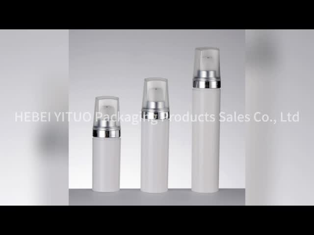 Empty White 50ml Airless Pump Bottles Customized Logo