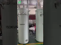 UL 인증 150Kva 삼상 전주 설치 변압기 유침형 34.5KV ~ 208Y 전력 배전 변압기