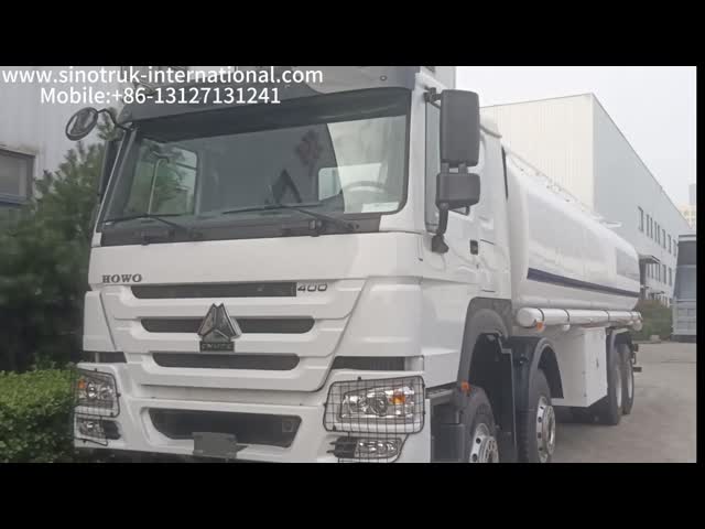 Heavy-Duty HOWO 8*4 400HP LHD Fuel Truck 40CBM Double Tank System For Long-Range Fuel Distribution White
