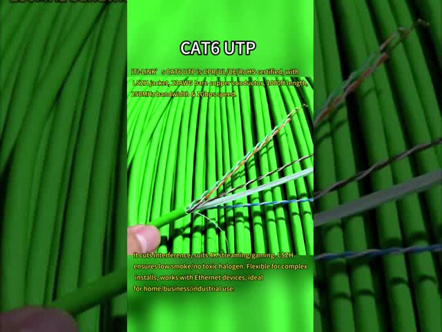 CAT6 UTP CABLE LSZH 1GBPS 23AWG 1000FT CPR CERTIFIED BLACK HIGH SPEED ETHERNET