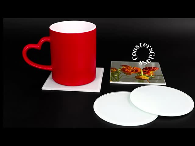 Customized Sublimation Glass Coaster Blanks For Photo Printing 10cm Size