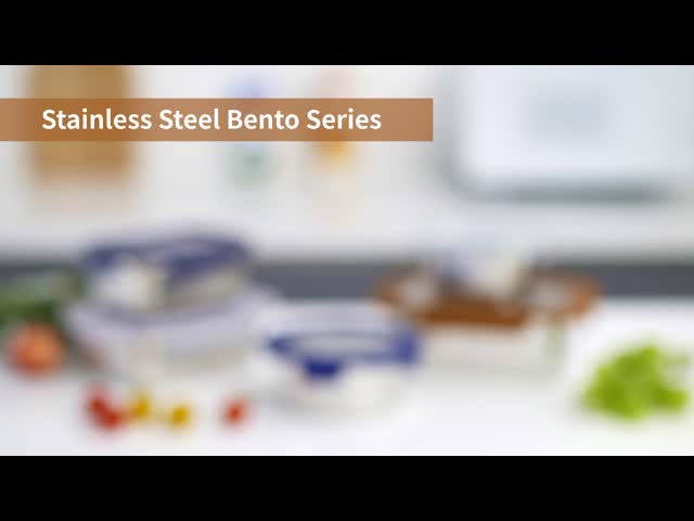 IKOO Stainless Steel Food Storage Container with Round/Square/Rectangular Shapes for Freshness Preservation and Airtight Seal
