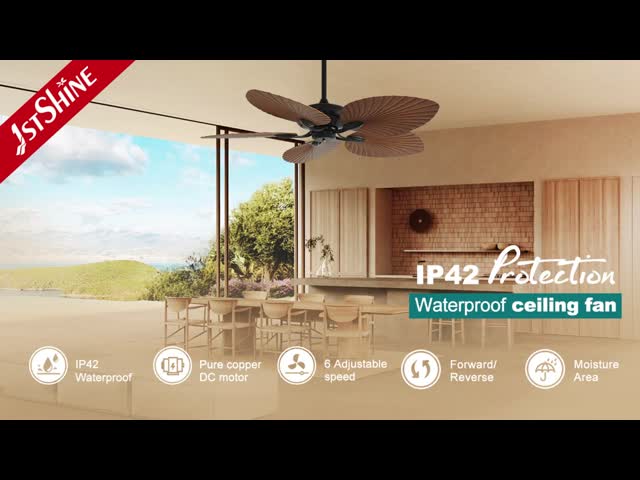 52 inches Tropical Ceiling Fan ndash Tropical Aesthetic Meets Functional Airflow ndash 5 ABS Blades DC Motor Remote Control