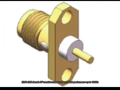China Brass 4 Holes Flange Mount SMA Plug RF Coax Connector supplier