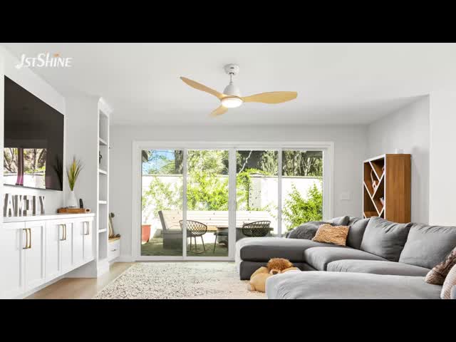 48 Inches Modern Plastic Ceiling Fan with Optional LED Light and 6 Speed Remote Control