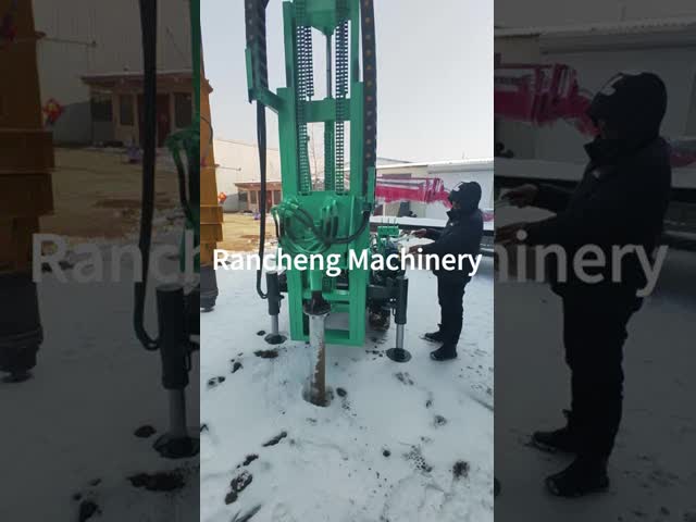 Mini Solar Pile Driver Hydraulic Guardrail Drilling Rig Pile Driving Equipment