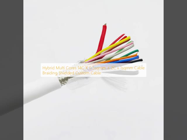 Hybrid Multi Cores 14C X 0.5sqmm + 2C x 1sqmm Cable Braiding Shielded Custom Cable