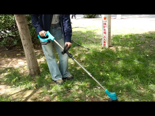 Mini Cordless Grass Trimmer Battery Operated Electric Brush Cutter for Garden Weed Removal