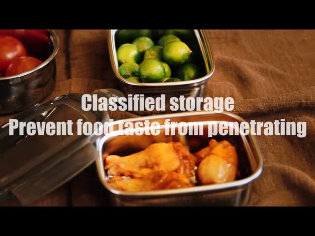 IKOO Airtight Freezer Safe Oven Safe Stainless Steel Food Container with BPA-free PP Lid
