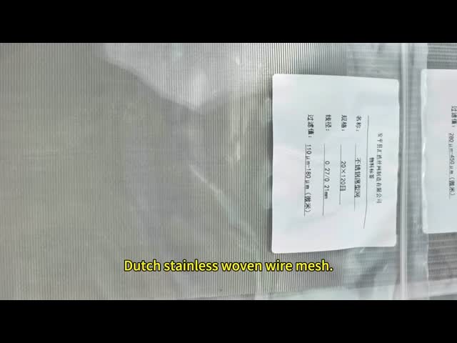 14 X 88 Mesh Dutch Stainless Woven Wire Mesh Plain Dutch Weave