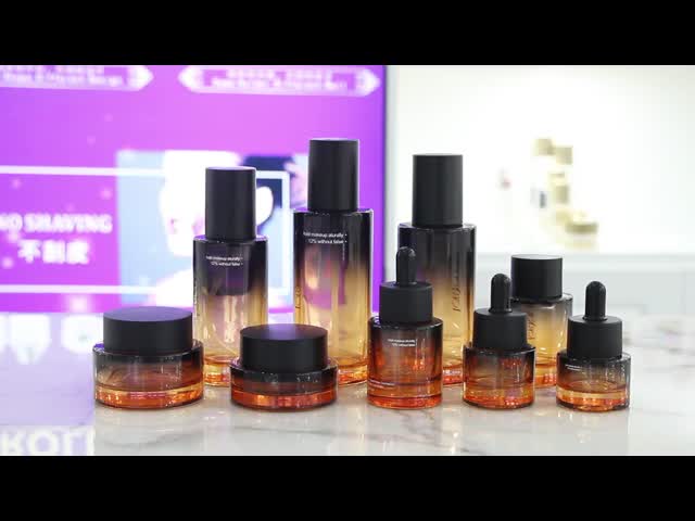 GL017 15ml 20ml 40ml 50ml 100ml 120ml 150ml Custom Color Luxury Glass Dropper Bottle For Face Essence