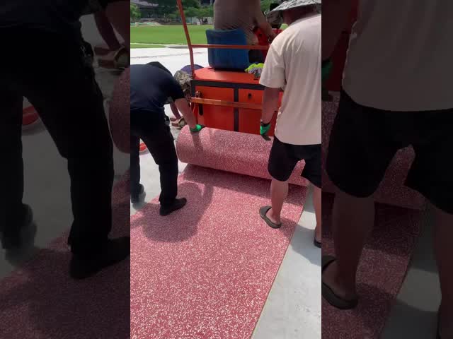 Time-Saving Semi-Prefabricated Athletic Track Roll, Reducing On-Site Labor and Installation Cost