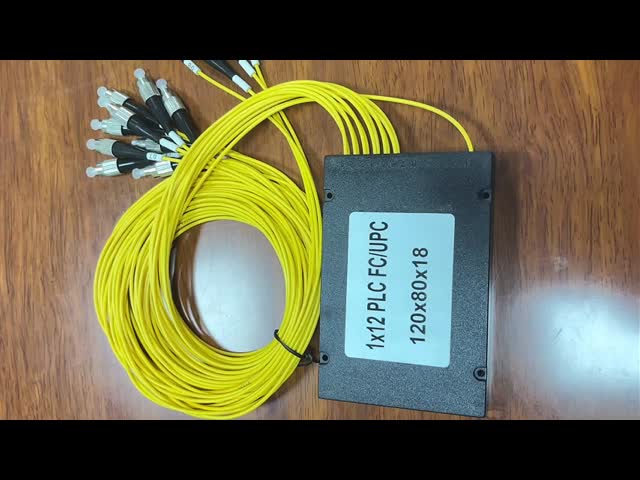 High Quality FTTH 1x12  FC Connector Fiber Optical Box Distributor ABS Box PLC Splitter For Rack Patch Panel