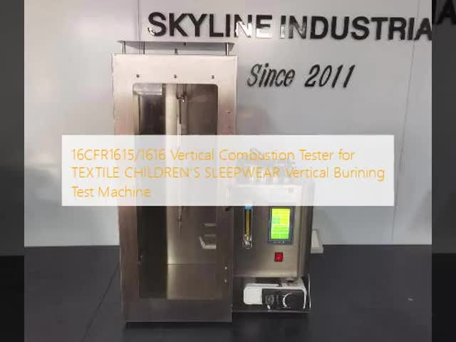 Vertical Combustion Tester for Flame Retardant Textiles with 16CFR1615/1616 Compliance 40±2mm Flame Height and 12s Burning Time