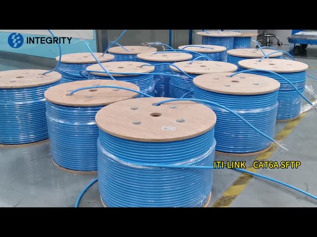 Wholesale Bulk SFTP CAT6A LSZH Cable 23AWG 500ft Blue Jacket 550MHz High Speed Networking