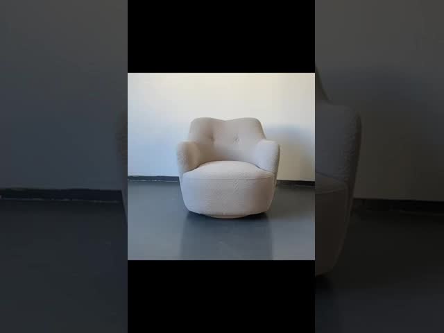 Comfort Upholstered Swivel Chairs Modern Swivel Accent Chair With Curved Backrest