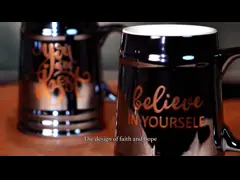 680ml Souvenir mug with decal fired and electroplated for cultural and tourism creative store