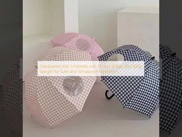 Windproof Transparent Kid's Umbrellas 19 Inch 8 Ribs 300g Weight