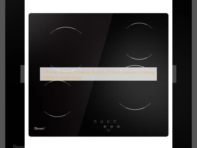 4 Burner Electric Cooktop Built In 24 Inch Ceramic Cooktop 6000W Frosted Glass