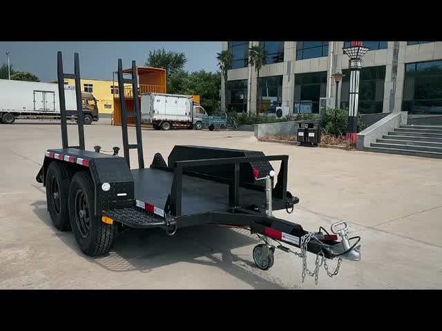 Heavy Duty Tandem Trailer Black Road Roller Trailer 3000kg Load