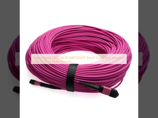 Customized MPO/MTP-MPO/MTP Patch Cord Low Insertion Loss 3.0mm Male Female