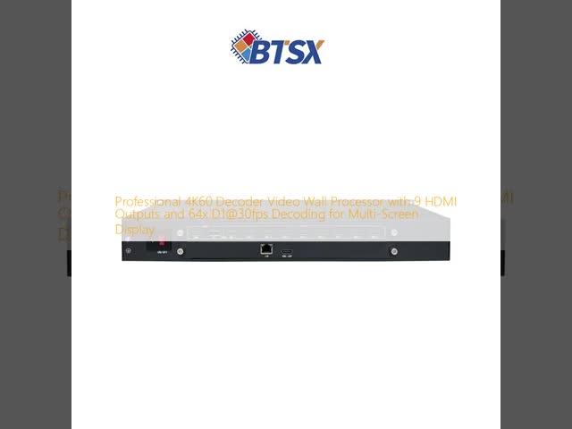 Professional 4K60 Decoder Video Wall Processor with 9 HDMI Outputs and 64x D1@30fps Decoding for Multi-Screen Display