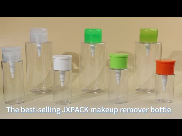 PET transparent plastic makeup remover bottle, eye makeup and nail polish remover pump bottle