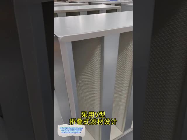 Metal Frame Mini Pleat V Bank HEPA Air Filter Size Customizable