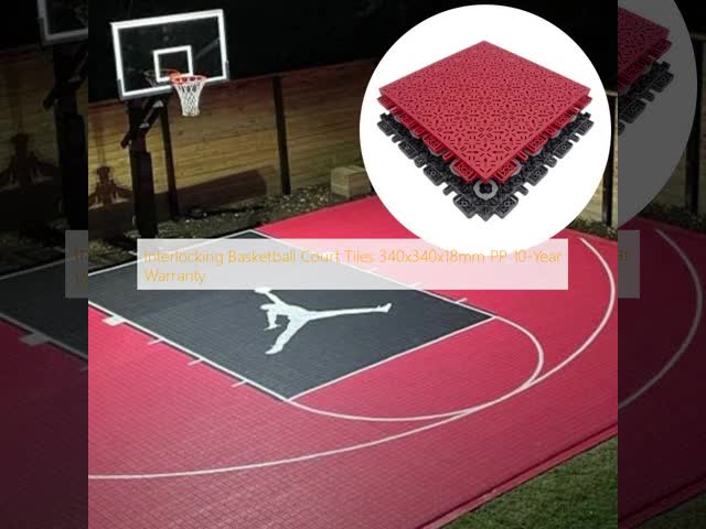 Interlocking Basketball Court Tiles 340x340x18mm PP 10-Year Warranty