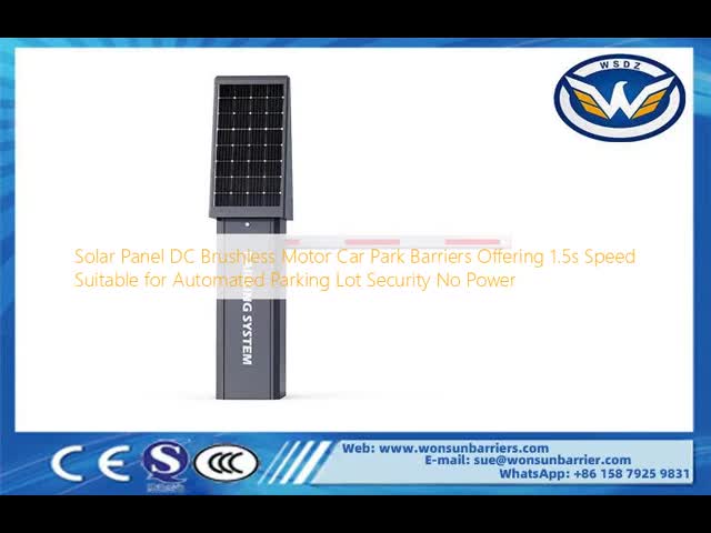 Solar Panel DC Brushless Motor Car Park Barriers Offering 1.5s Speed Suitable for Automated Parking Lot Security No Power