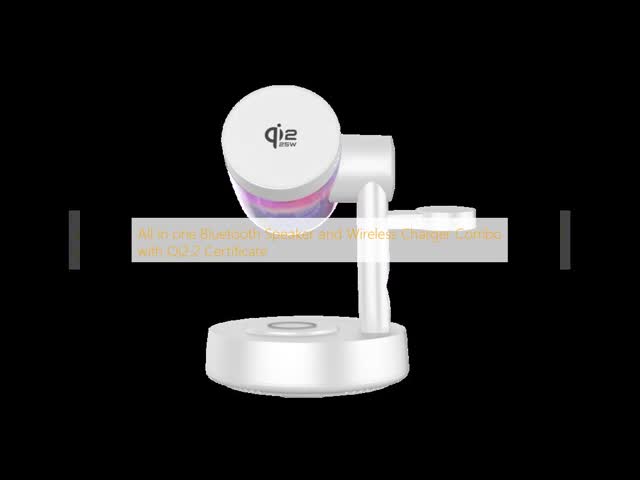 All in one Bluetooth Speaker and Wireless Charger Combo with Qi2.2 Certificate