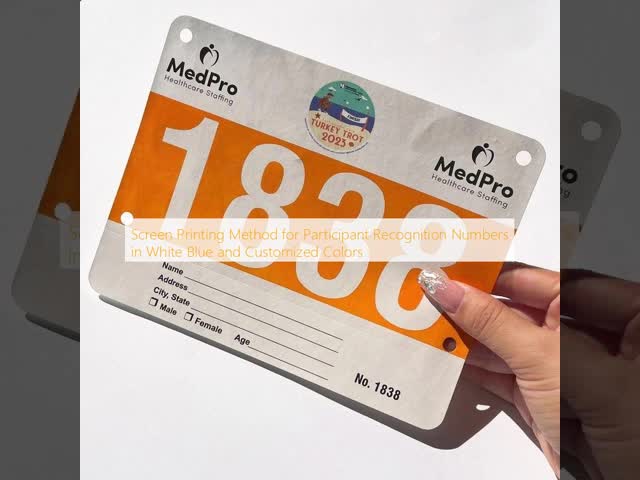 Screen Printing Method for Participant Recognition Numbers in White Blue and Customized Colors