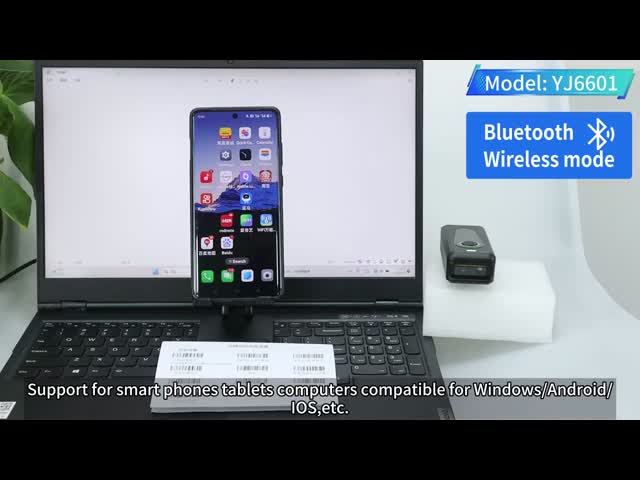 Mini Wireless Bluetooth Handheld Barcode Scanner 1D 2D QR Code Scanner Reader for POS & Inventory