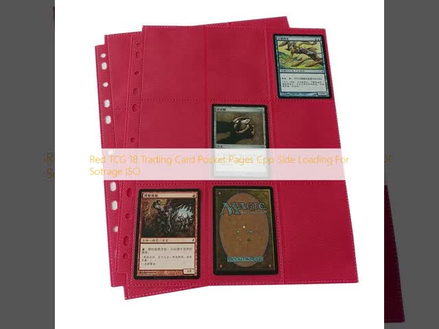 Red TCG 18 Trading Card Pocket Pages Cpp Side Loading For Sotrage ISO