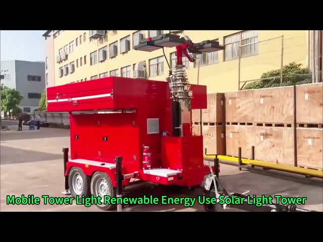 Mobile LED Lighting Tower Wokring Temp -30℃~60℃  Infrastructure Projects Solar Light Towers for Sale