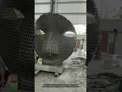 China Mirror Polished Stainless Steel Abstract Ribbon Sculpture Large Modern Art Installation supplier