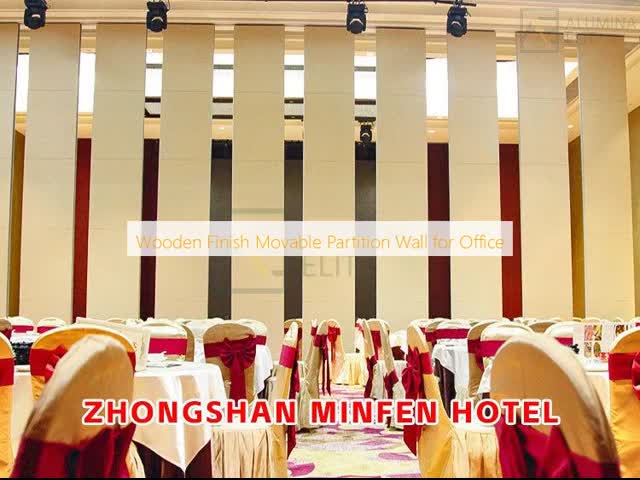 Wooden Finish Movable Partition Wall Framed Construction for Office