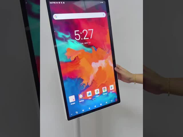 Android LCD Touch Stand Smart TV Waterproof Rechargeable LED Wheel Attached