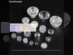 Led Reflector Lens , Single 30x60degree LED Optical Lens For Led Lighting