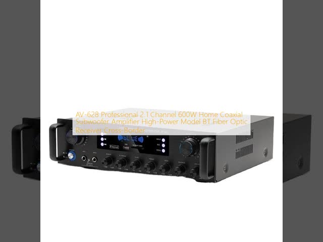 AV-628 Professional 2.1 Channel 600W Home Coaxial Subwoofer Amplifier High-Power Model BT Fiber Optic Receiver Cross-Border