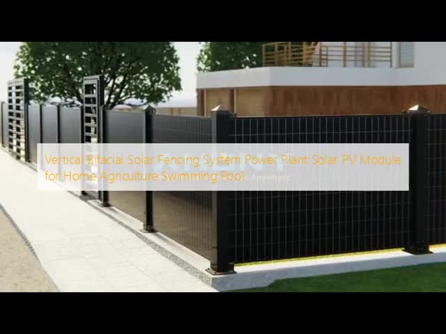 Vertical Bifacial Solar Fencing System Power Plant Solar PV Module for Home Agriculture Swimming Pool