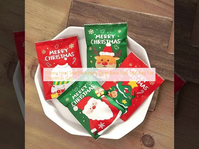 Glossy Heat Seal Packaging Bags Back Side Seal Bag For Christmas Gift