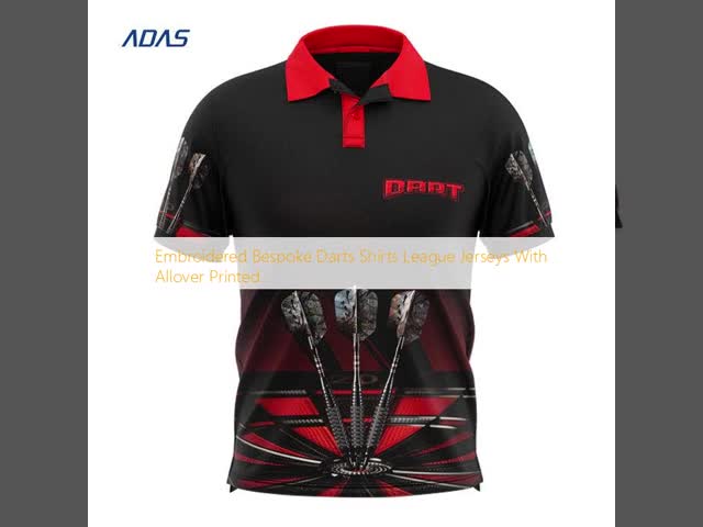 Embroidered Bespoke Darts Shirts League Jerseys With Allover Printed