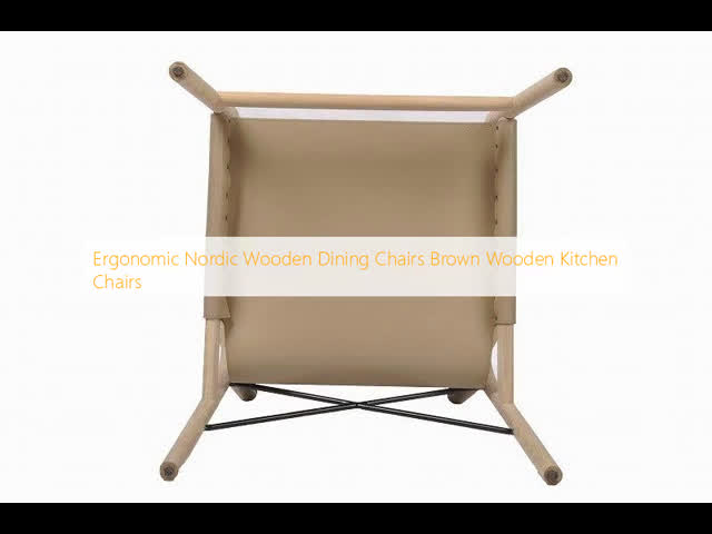 Ergonomic Nordic Wooden Dining Chairs Brown Wooden Kitchen Chairs