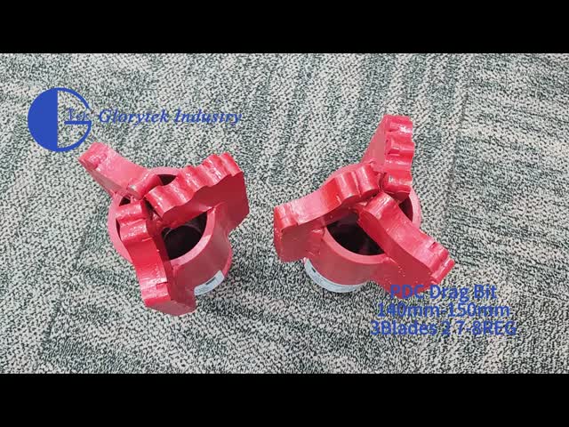 PDC Drag Bit 140mm-150mm 3 Wing 2 7-8REG API Standard Drag Bit Geothermal Well Drilling