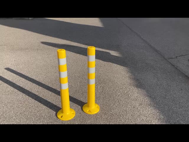 Yellow 530g Warning Spring Post PU 750mm Orange Flexible Traffic Bollard Reflective Road 75cm Delineator Post