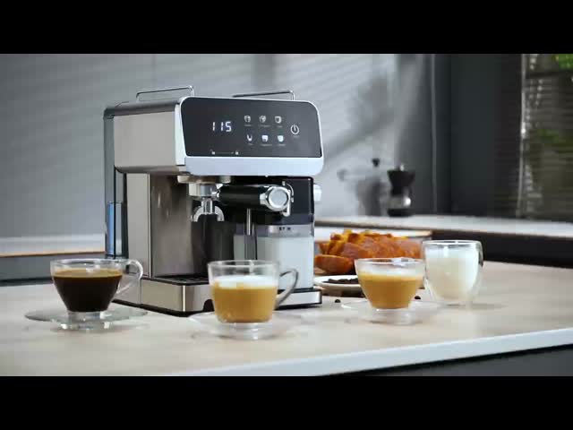 Anbo Digital Professional Espresso Coffee Machine with Milk tank Multifunctional Latte Flat White Cappuccino Cafetera De Expreso