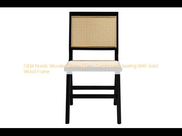 OEM Nordic Wooden Dining Chairs Comfortable Seating With Solid Wood Frame