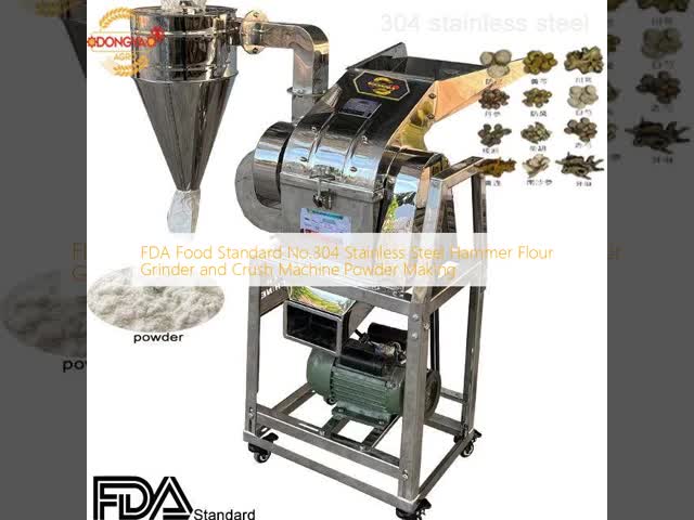 FDA Food Standard No.304 Stainless Steel Hammer Flour Grinder and Crush Machine  Powder Making