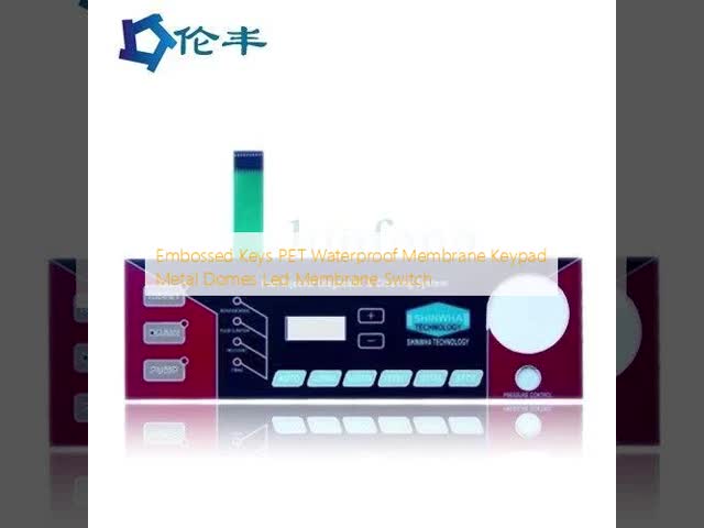 Embossed Keys PET Waterproof Membrane Keypad Metal Domes Led Membrane Switch